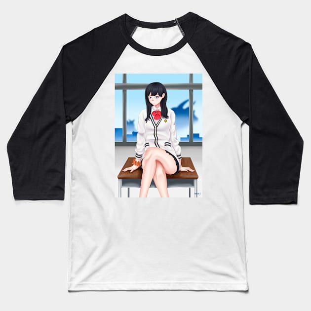 Rikka SSSS Gridman Background Baseball T-Shirt by Antonydraws